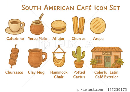 《世界咖啡館圖示》南美洲咖啡館圖示集 《世界咖啡館圖示》南美洲咖啡館圖示集 125239173