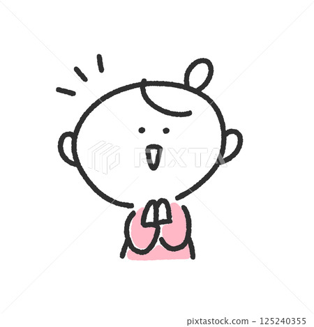 Smiling woman notices, inspiration, idea 125240355
