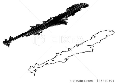 Lake Snasavatnet (Kingdom of Norway) map vector illustration, scribble sketch Snasavatnet map 125240394