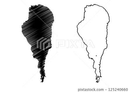 Lake Vortsjarv (Republic of Estonia) map vector illustration, scribble sketch Vortsjarv or Wirzsee map 125240660