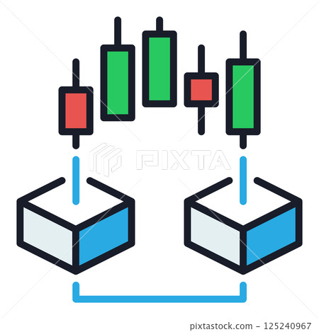 Blockchain Crypto Trading vector colored icon or logo element 125240967