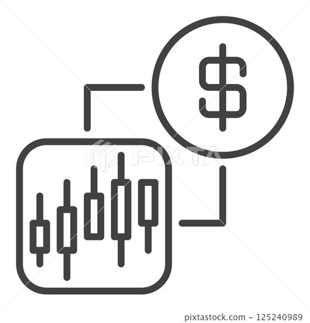 Cryptocurrency Online Trading and Dollar symbol vector icon or symbol in outline style Cryptocurrency Online Trading and Dollar symbol vector icon or symbol in outline style 125240989