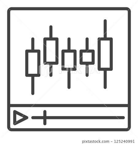 Cryptocurrency Trading Video Player vector Crypto Trading Course outline icon or design element 125240991