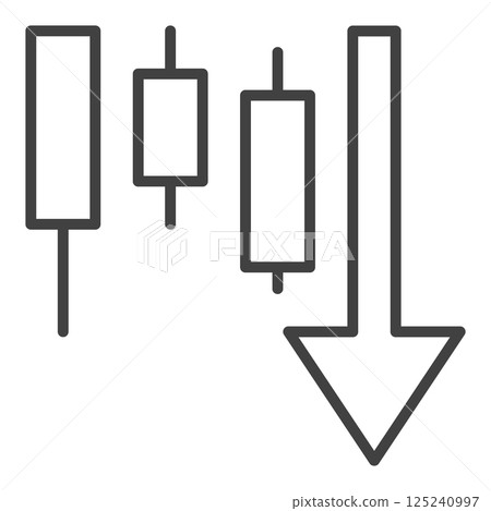 Falling candlestick pattern vector icon or symbol in outline style 125240997