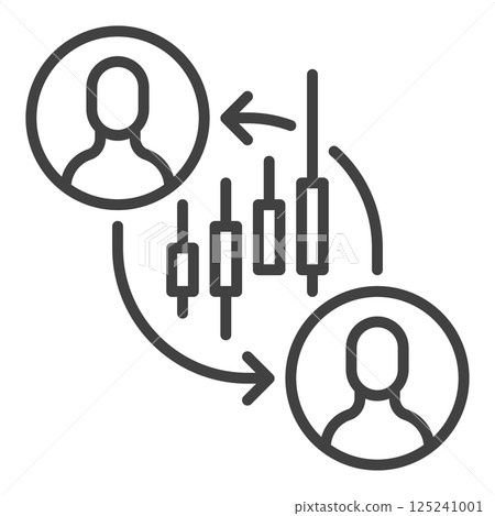 Online Trading vector outline icon or symbol 125241001