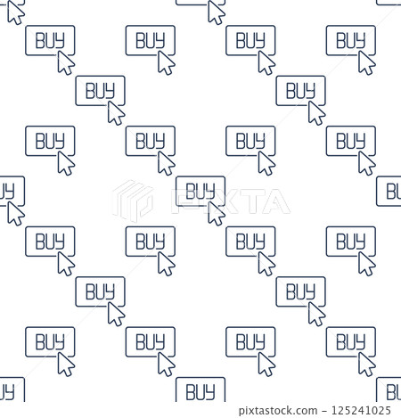 Buy Button - Cryptocurrency Trading vector seamless pattern in outline style 125241025