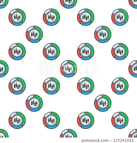 Candlestick Trading Chart inside Pie Chart vector colored round seamless pattern Candlestick Trading Chart inside Pie Chart vector colored round seamless pattern 125241032
