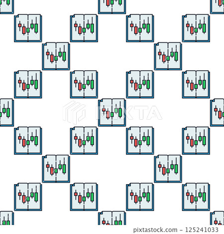 Candlestick Chart with Book vector Trading Learning colored seamless pattern Candlestick Chart with Book vector Trading Learning colored seamless pattern 125241033
