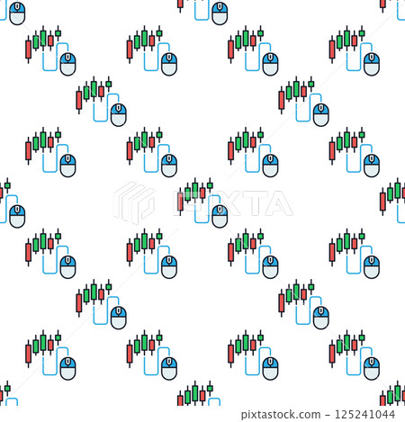 Computer Mouse and Candlestick Chart vector colored seamless pattern Computer Mouse and Candlestick Chart vector colored seamless pattern 125241044