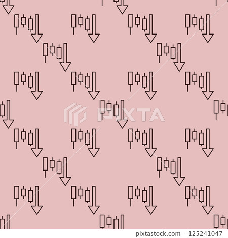 Falling candlestick pattern vector seamless pattern in outline style Falling candlestick pattern vector seamless pattern in outline style 125241047