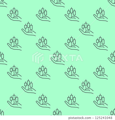 Hand with Candlestick Pattern Chart vector thin line seamless pattern Hand with Candlestick Pattern Chart vector thin line seamless pattern 125241048