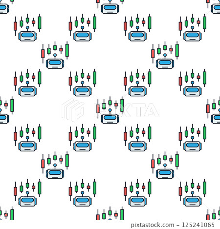 Trading Robot or Bot vector colored seamless pattern Trading Robot or Bot vector colored seamless pattern 125241065