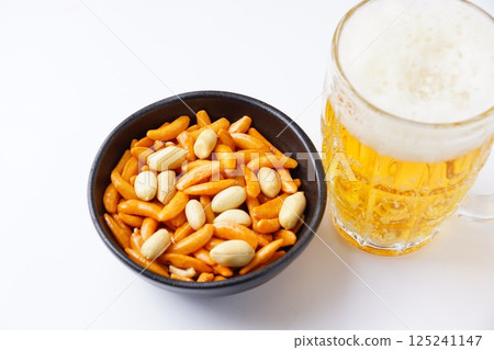 Chopsticks and beer 125241147