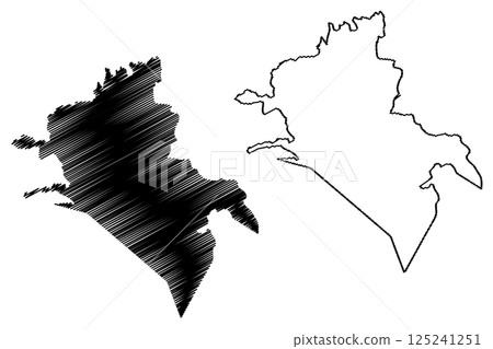 Guaramiranga municipality (Ceara state, Municipalities of Brazil, Federative Republic of Brazil) map vector illustration, scribble sketch Guaramiranga map 125241251