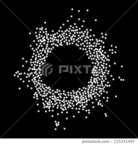 Circular Frame of White Stipple Dots 125241497
