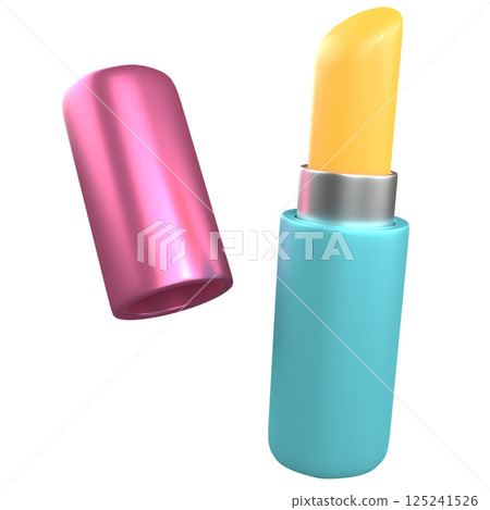 代表多樣性的彩色可愛口紅。 3D 渲染影像。 125241526