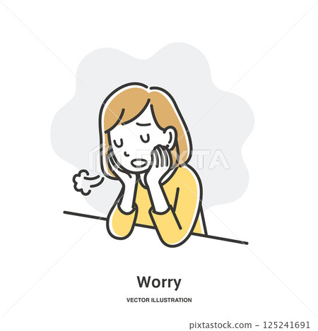 A depressed young woman sighing A depressed young woman sighing 125241691