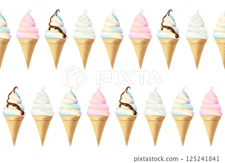 軟冰淇淋無縫圖案 B-1 軟冰淇淋無縫圖案 B-1 125241841