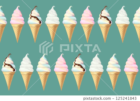 軟冰淇淋無縫圖案 B-2 軟冰淇淋無縫圖案 B-2 125241843