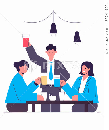 與同事一起開開心心的喝酒聚會 與同事一起開開心心的喝酒聚會 125241901
