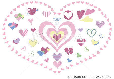 Assortment of various hearts_Light colors 125242279