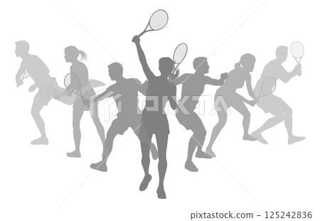 Silhouette Tennis Players Silhouettes Concept Silhouette Tennis Players Silhouettes Concept 125242836