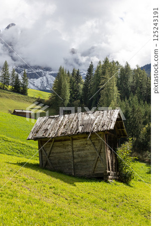Dolomites Alpe di Siusi, Italy landscape, autumn 125243191