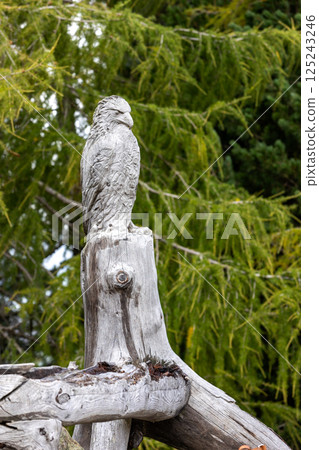 Wooden carving bird in Alpe di Siusi, Italy 125243246
