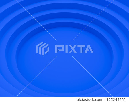 Blue concentric staircase background, diagonal perspective, 3DCG 125243331