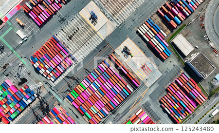 Container yard view from above Container yard view from above 125243480