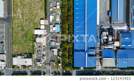 工廠林立的工業區鳥瞰圖 125243483