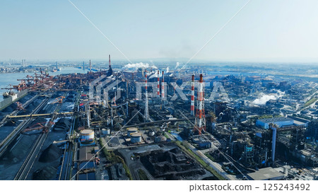 Industrial area scenery aerial view 125243492