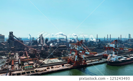 Industrial area scenery aerial view 125243493