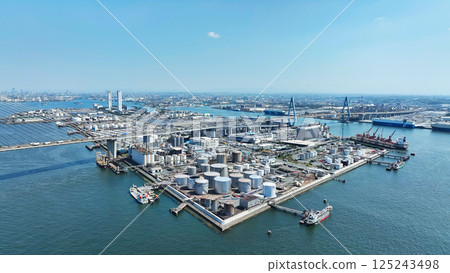 港口城市鳥瞰圖 125243498