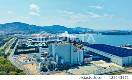 Aerial view of a biomass power plant Aerial view of a biomass power plant 125243571