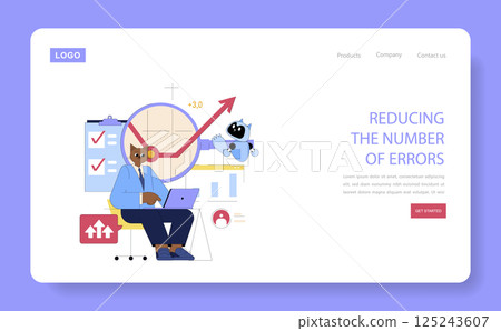 AI Assistant for Work. Innovative concept of a furry professional interacting with a friendly robot to boost productivity and minimize errors. Emphasizes efficiency through smart technology solutions 125243607