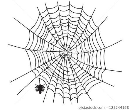 Spider and Web Illustration Halloween Theme Vector Illustration Spider and Web Illustration Halloween Theme Vector Illustration 125244158