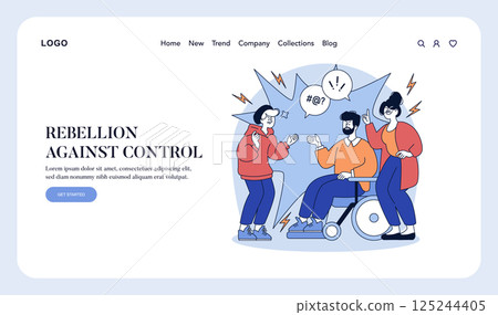 Authoritarian parenting style faced with rebellion. Depicts a conflict between authority and expression. Engaging visuals capture the emotional struggle of independence versus control. Vector 125244405