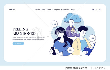 Neglectful parenting style and its emotional impact on children. Illustrates feelings of abandonment and isolation. Highlights different responses to emotional needs in parenting. Vector illustration. 125244429