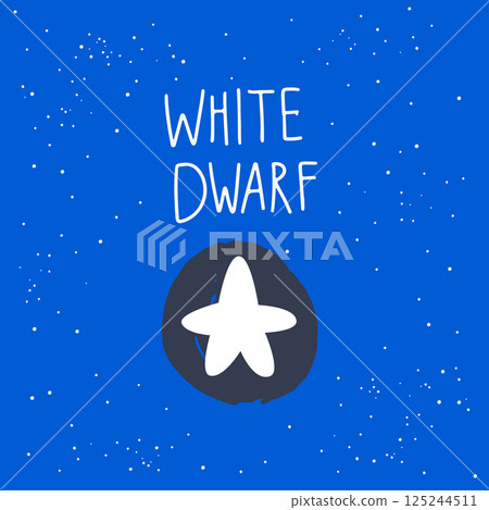 White dwarf star vector illustration on blue background. 125244511