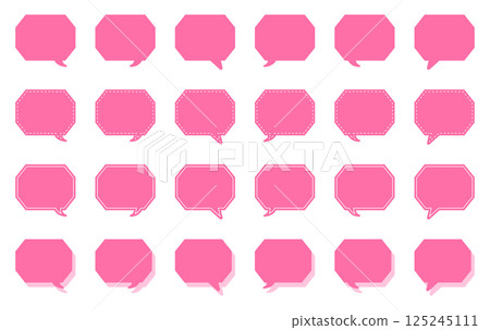Simple cornered octagon speech bubble set 125245111