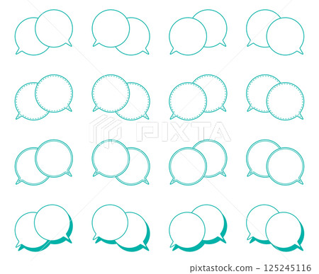 Simple overlapping conversation speech bubble set 125245116
