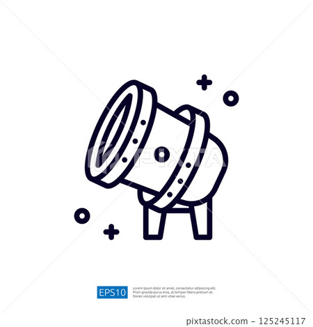 A simple line drawing of a telescope, designed to symbolize exploration and observation of celestial bodies. A simple line drawing of a telescope, designed to symbolize exploration and observation of celestial bodies. 125245117
