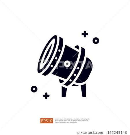 A stylized illustration of a spotlight or projector, symbolizing illumination and focus, often used in events or performances. A stylized illustration of a spotlight or projector, symbolizing illumination and focus, often used in events or performances. 125245148
