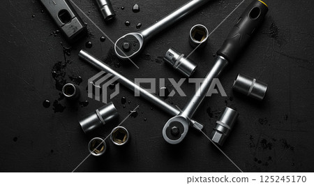 Image of tools placed on a table 125245170