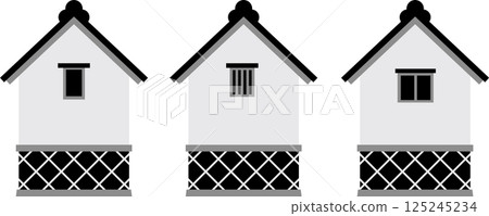 Illustration icon of storehouse, sake storehouse, storehouse Illustration icon of storehouse, sake storehouse, storehouse 125245234