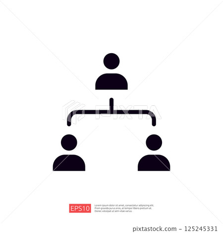 This image depicts a simple organizational chart with one central figure connected to two subordinate figures, representing a hierarchical structure. This image depicts a simple organizational chart with one central figure connected to two subordinate figures, representing a hierarchical structure. 125245331