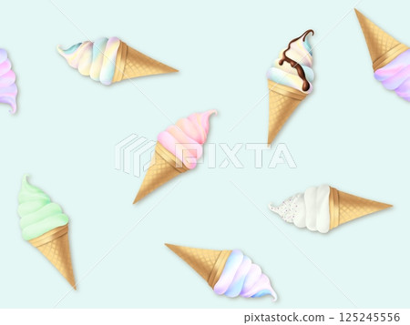 軟冰淇淋無縫圖案 D-2 125245556