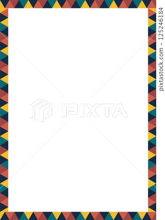 Vector frame for text. Modern Art graphics for hipsters. Colorful stylish geometric empty rectangle frame 125246184