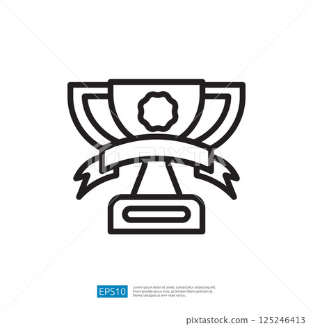 Trophy Icon Symbolizing Award for Achievement and Success in Competition and Recognition of Excellence Trophy Icon Symbolizing Award for Achievement and Success in Competition and Recognition of Excellence 125246413